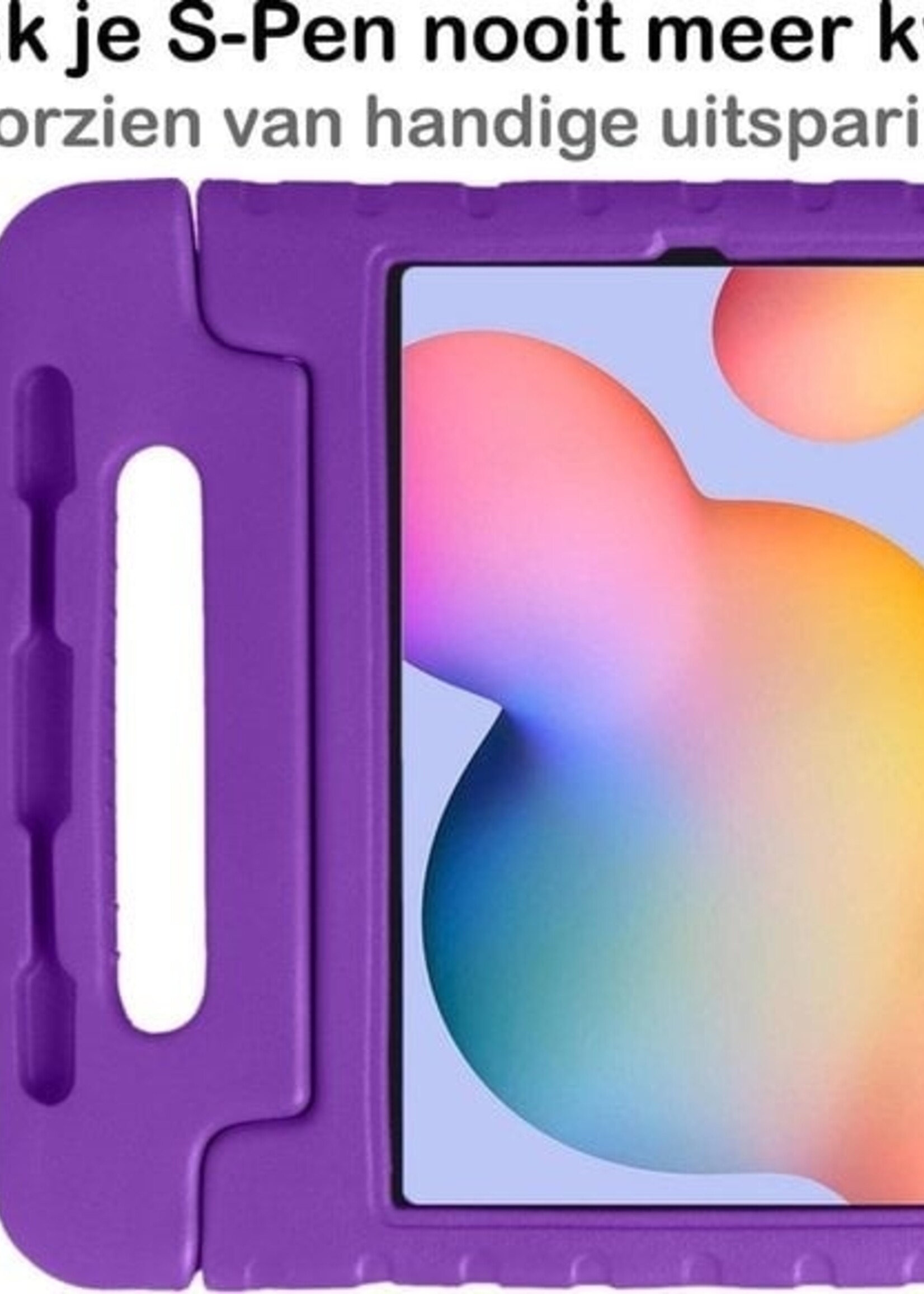 BTH BTH Samsung Galaxy Tab S6 Lite Kinderhoes Met 2x Screenprotector - Paars