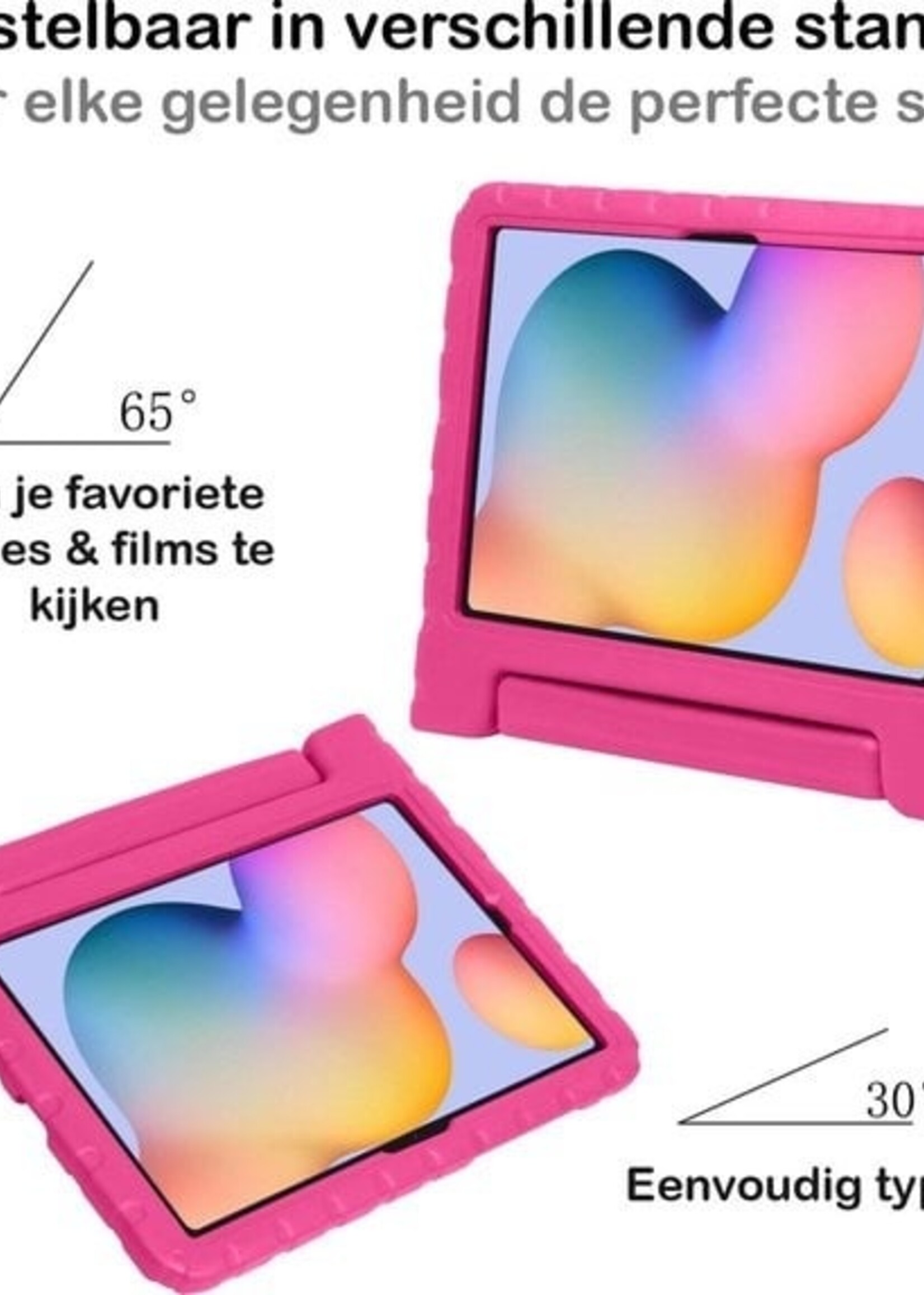BTH BTH Samsung Galaxy Tab S6 Lite Kinderhoes Met 2x Screenprotector - Roze
