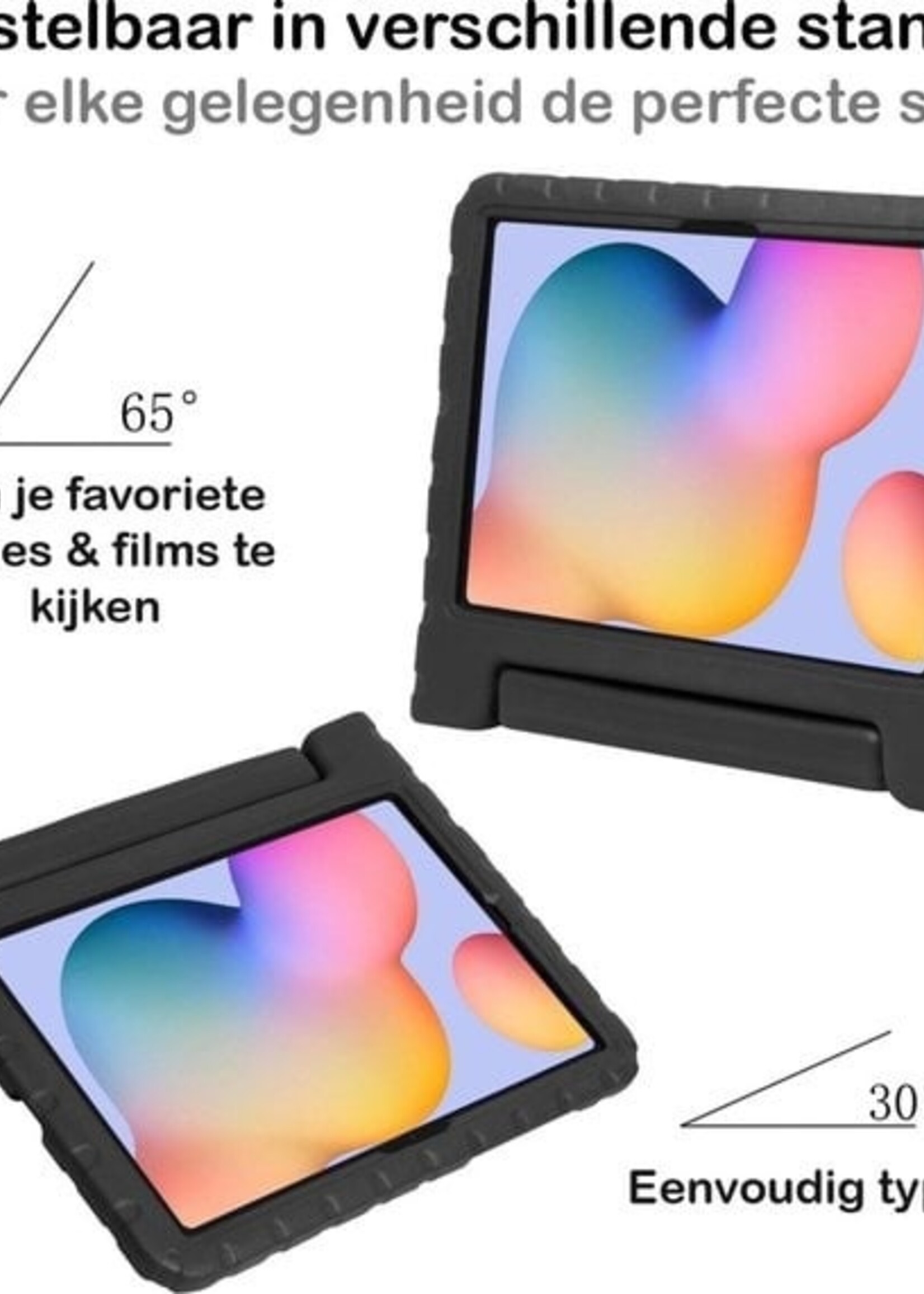 BTH BTH Samsung Galaxy Tab S6 Lite Kinderhoes Met 2x Screenprotector - Zwart