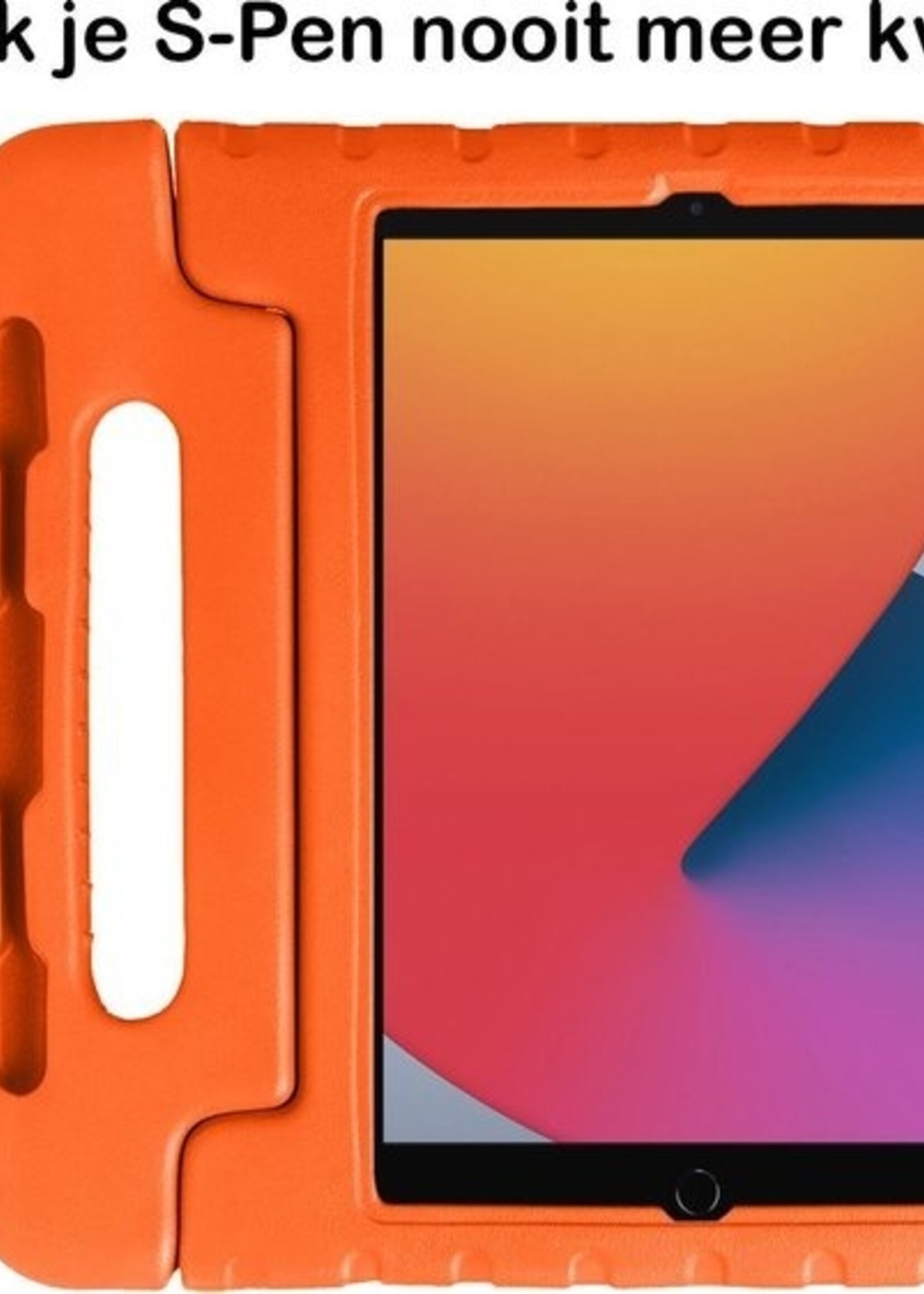 BTH BTH iPad 10.2 2019/2020 Kinderhoes Met Screenprotector - Oranje