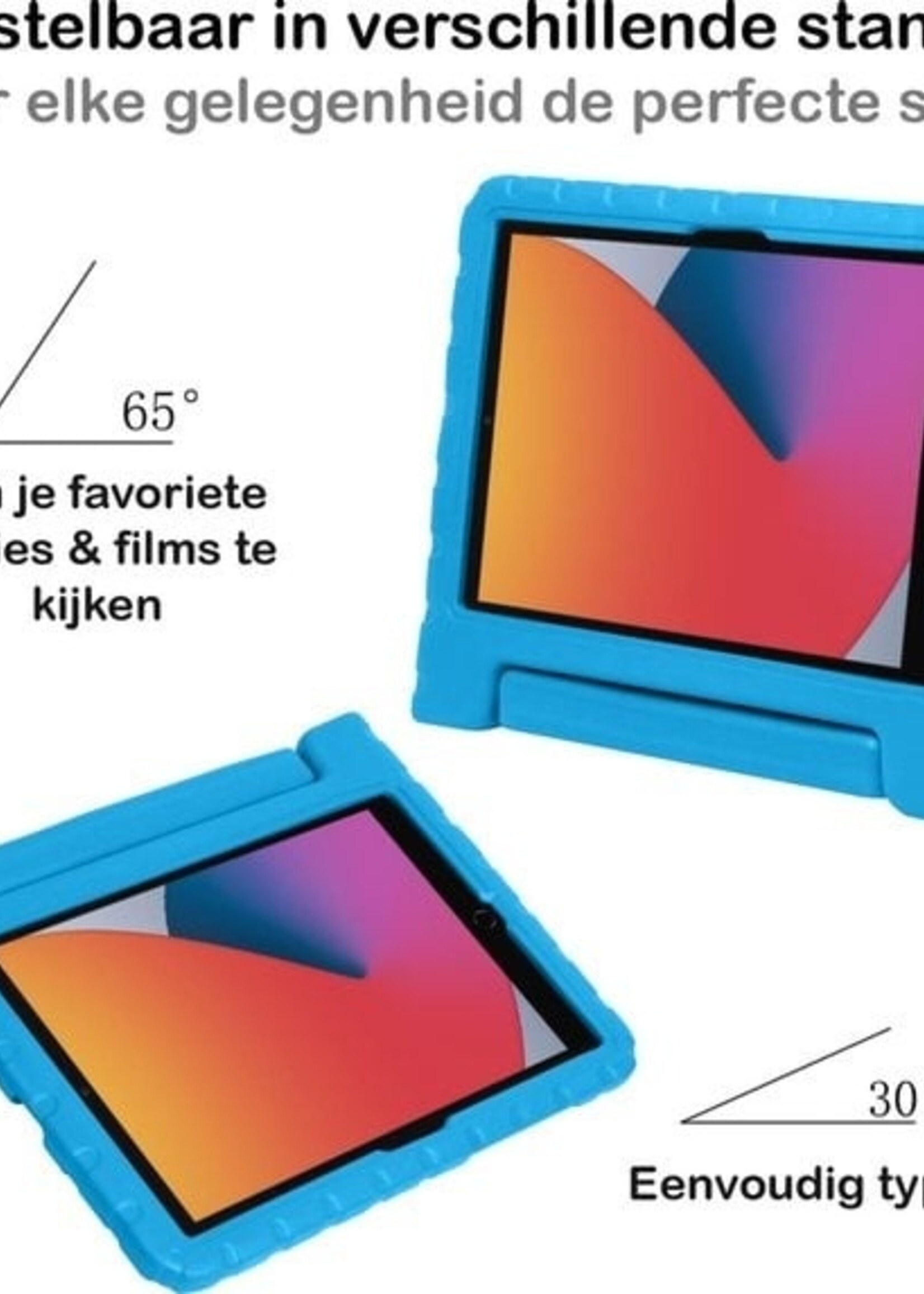 BTH BTH iPad 10.2 2019/2020 Kinderhoes Met 2x Screenprotector - Blauw
