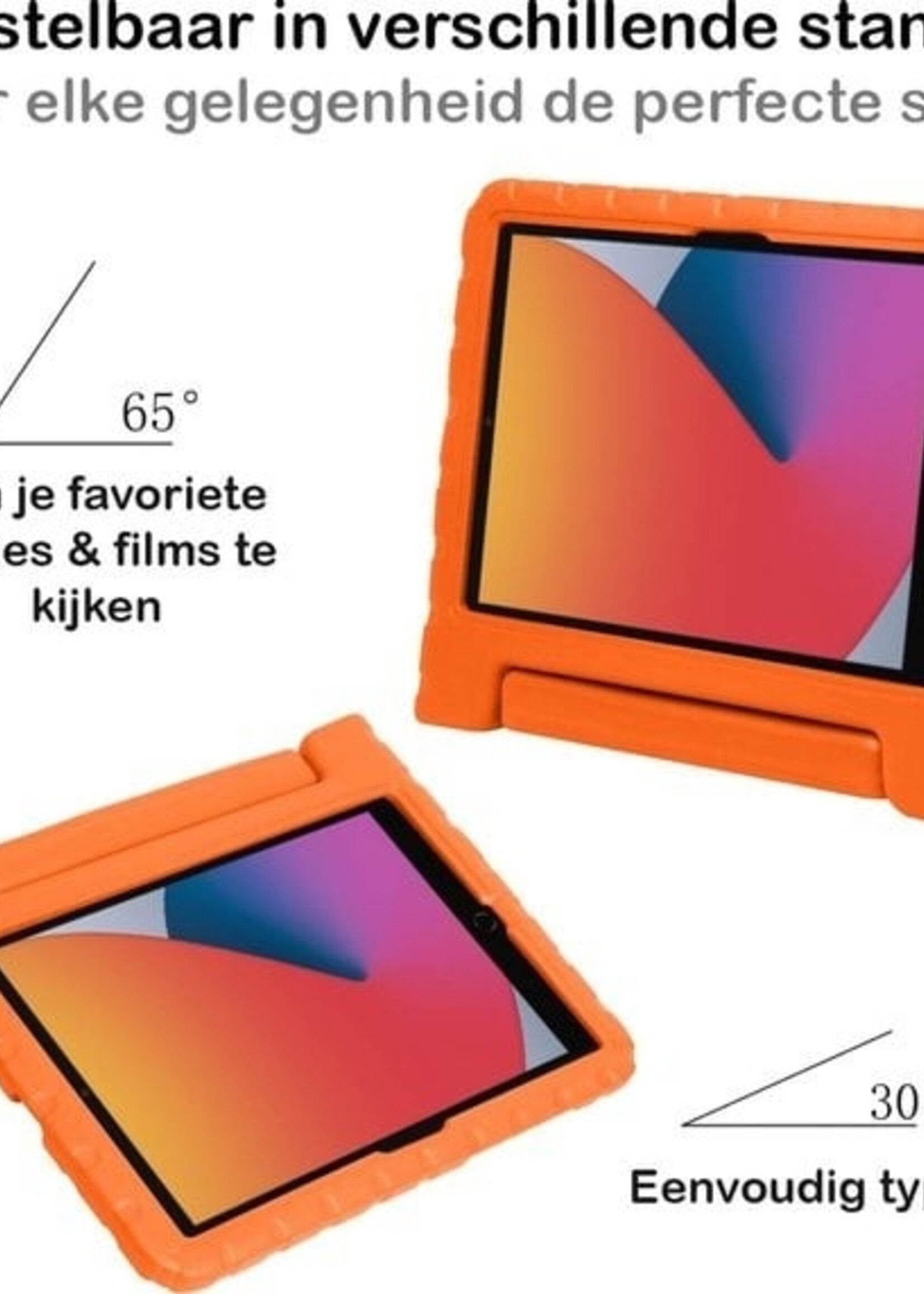 BTH BTH iPad 10.2 2019/2020 Kinderhoes Met 2x Screenprotector - Oranje