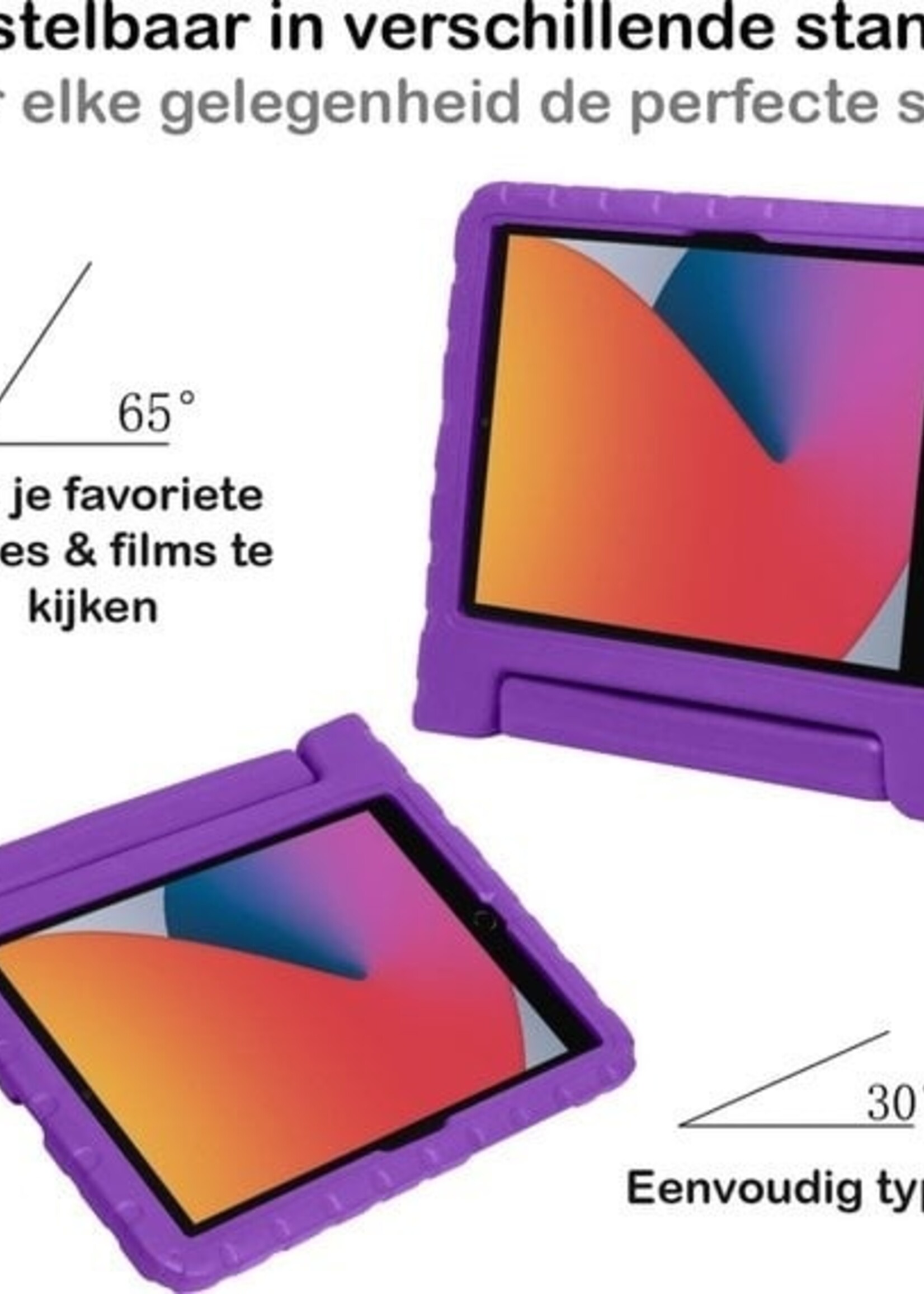 BTH BTH iPad 10.2 2019/2020 Kinderhoes Met 2x Screenprotector - Paars