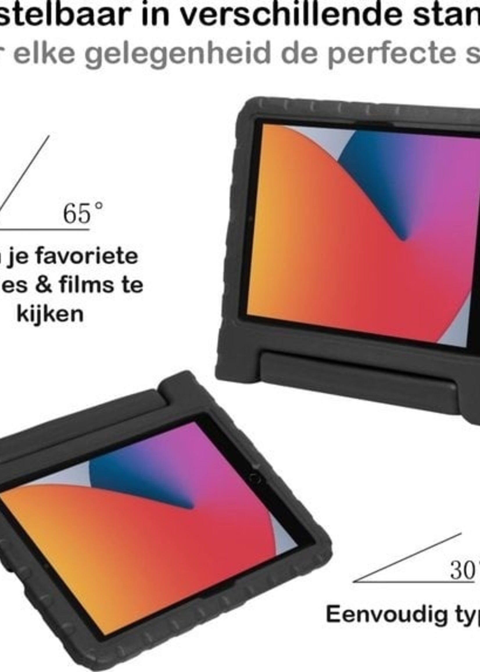 BTH BTH iPad 10.2 2019/2020 Kinderhoes Met 2x Screenprotector - Zwart