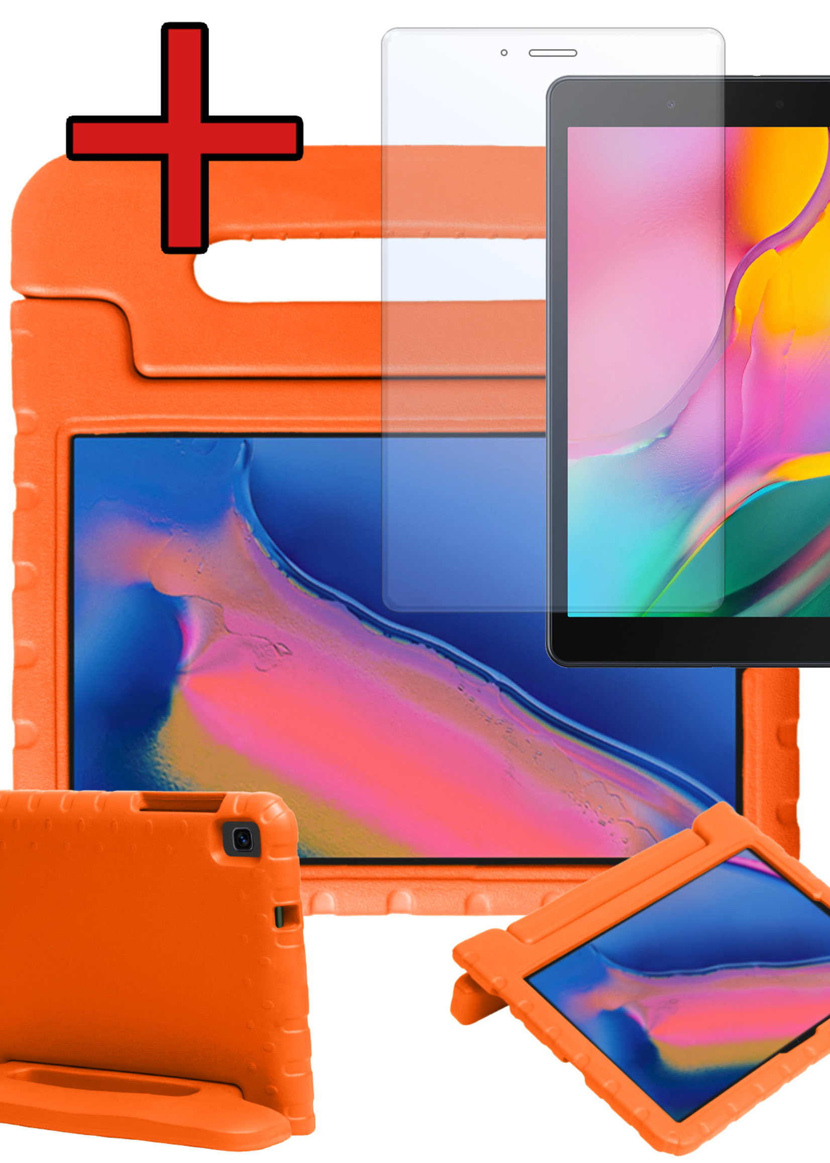 BTH BTH Samsung Galaxy Tab A 8.0 2019 (SM-T290 / SM-T295) Kinderhoes Met Screenprotector - Oranje