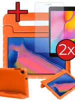BTH BTH Samsung Galaxy Tab A 8.0 2019 (SM-T290 / SM-T295) Kinderhoes Met 2x Screenprotector - Oranje