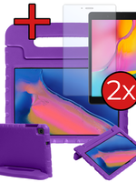 BTH BTH Samsung Galaxy Tab A 8.0 2019 (SM-T290 / SM-T295) Kinderhoes Met 2x Screenprotector - Paars