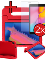 BTH BTH Samsung Galaxy Tab A 8.0 2019 (SM-T290 / SM-T295) Kinderhoes Met 2x Screenprotector - Rood