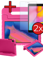 BTH BTH Samsung Galaxy Tab A 8.0 2019 (SM-T290 / SM-T295) Kinderhoes Met 2x Screenprotector - Roze