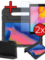 BTH BTH Samsung Galaxy Tab A 8.0 2019 (SM-T290 / SM-T295) Kinderhoes Met 2x Screenprotector - Zwart