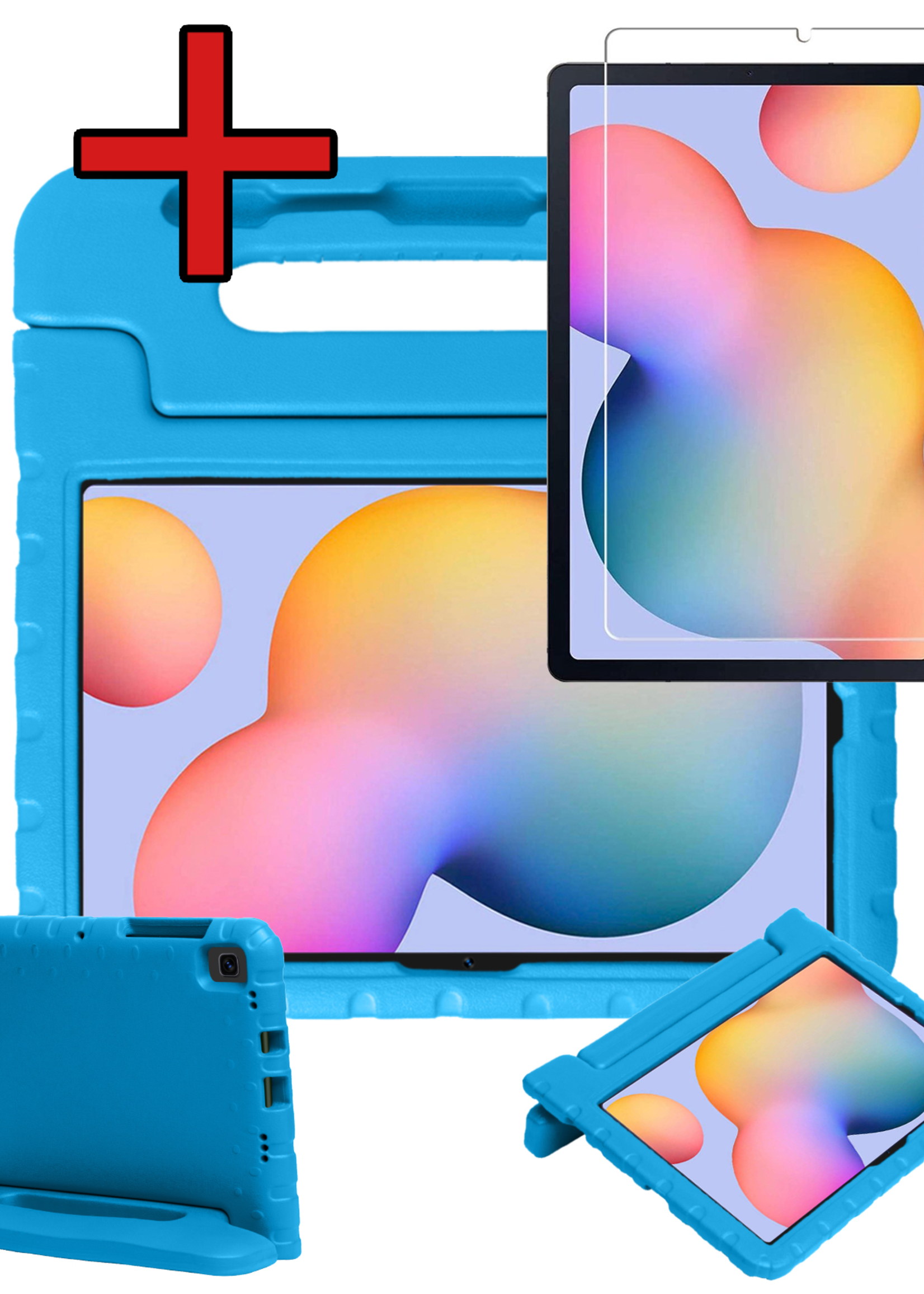 BTH BTH Samsung Galaxy Tab S6 Lite Kinderhoes Met Screenprotector - Blauw