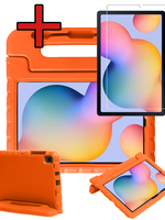 BTH BTH Samsung Galaxy Tab S6 Lite Kinderhoes Met Screenprotector - Oranje
