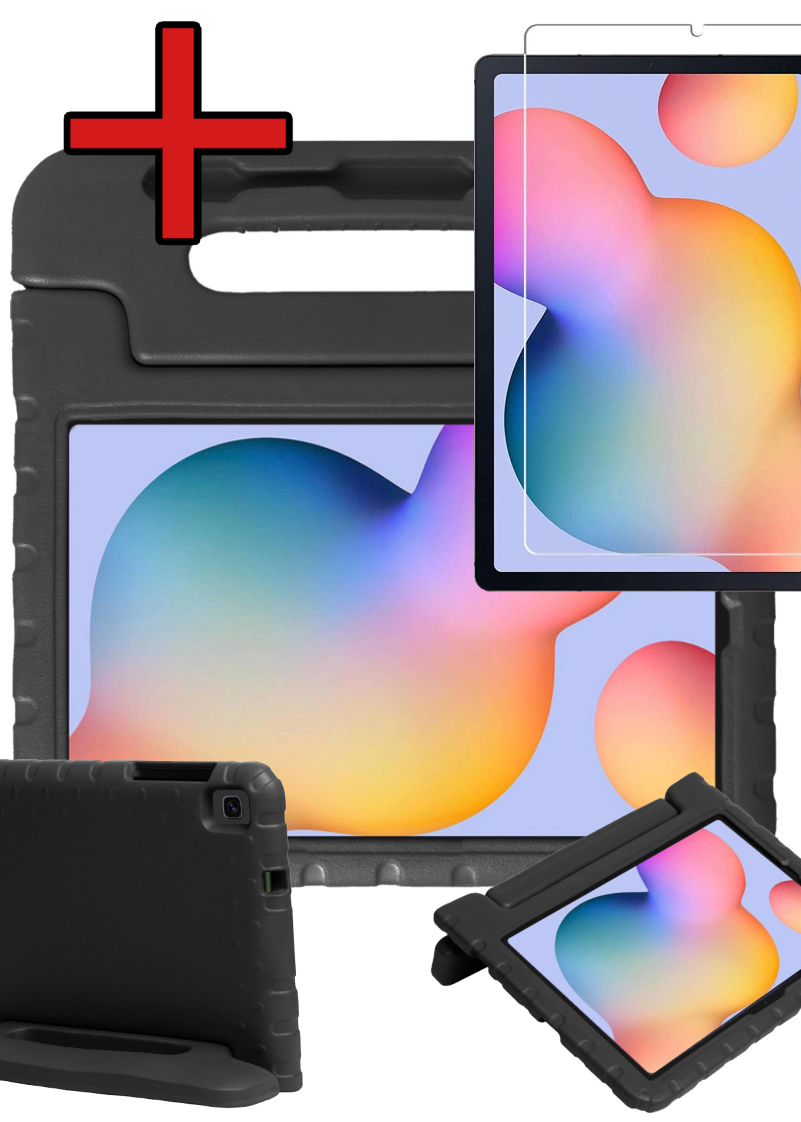 BTH BTH Samsung Galaxy Tab S6 Lite Kinderhoes Met Screenprotector - Zwart