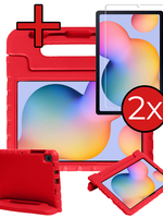 BTH BTH Samsung Galaxy Tab S6 Lite Kinderhoes Met 2x Screenprotector - Rood