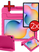 BTH BTH Samsung Galaxy Tab S6 Lite Kinderhoes Met 2x Screenprotector - Roze