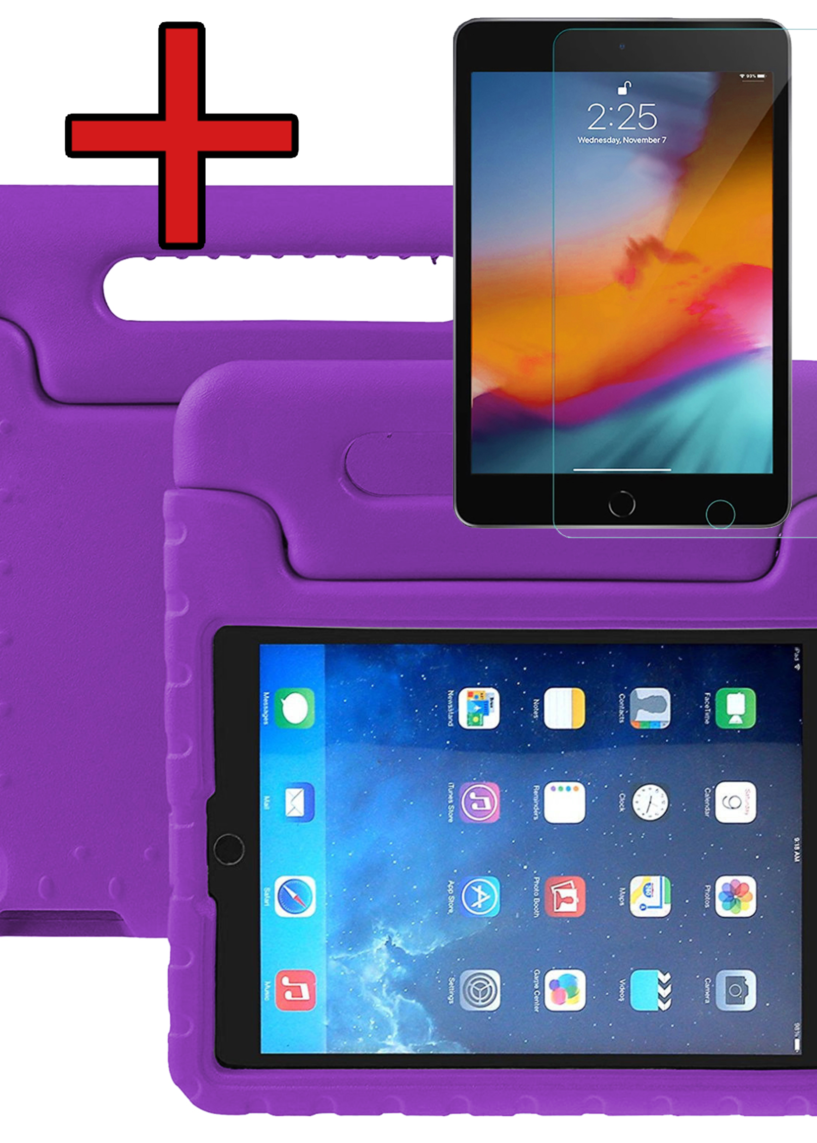 BTH BTH iPad Air 3 (2019) Kinderhoes Met Screenprotector - Paars