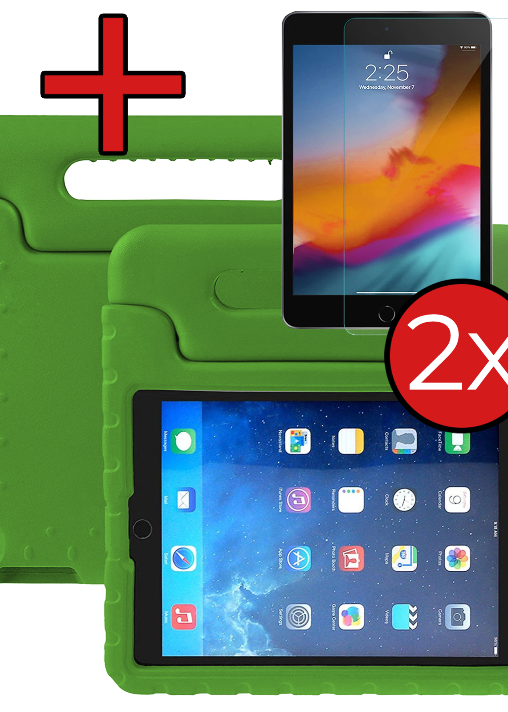 BTH BTH iPad Air 3 (2019) Kinderhoes Met 2x Screenprotector - Groen