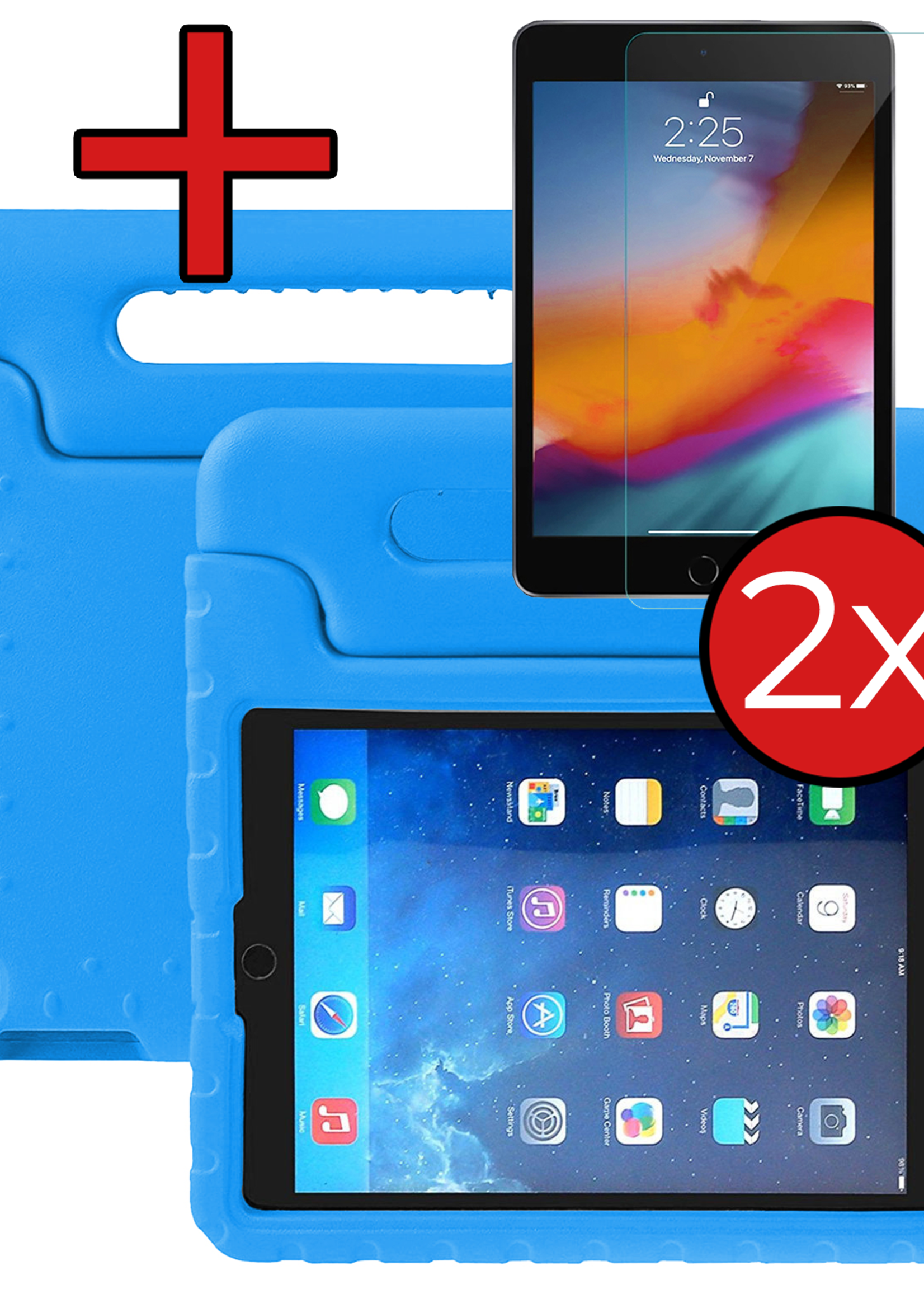 BTH BTH iPad Air 3 (2019) Kinderhoes Met 2x Screenprotector - Blauw
