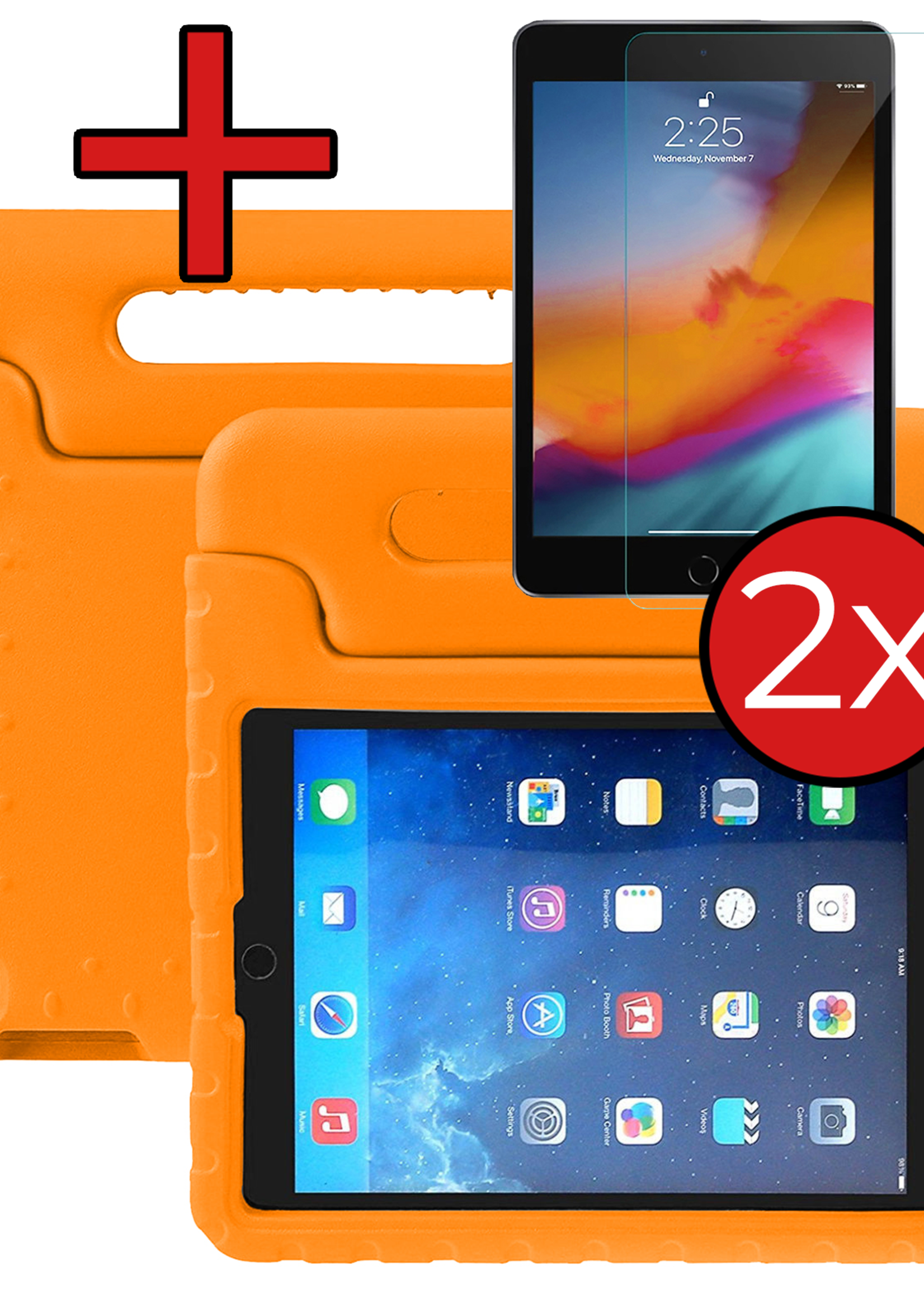 BTH BTH iPad Air 3 (2019) Kinderhoes Met 2x Screenprotector - Oranje