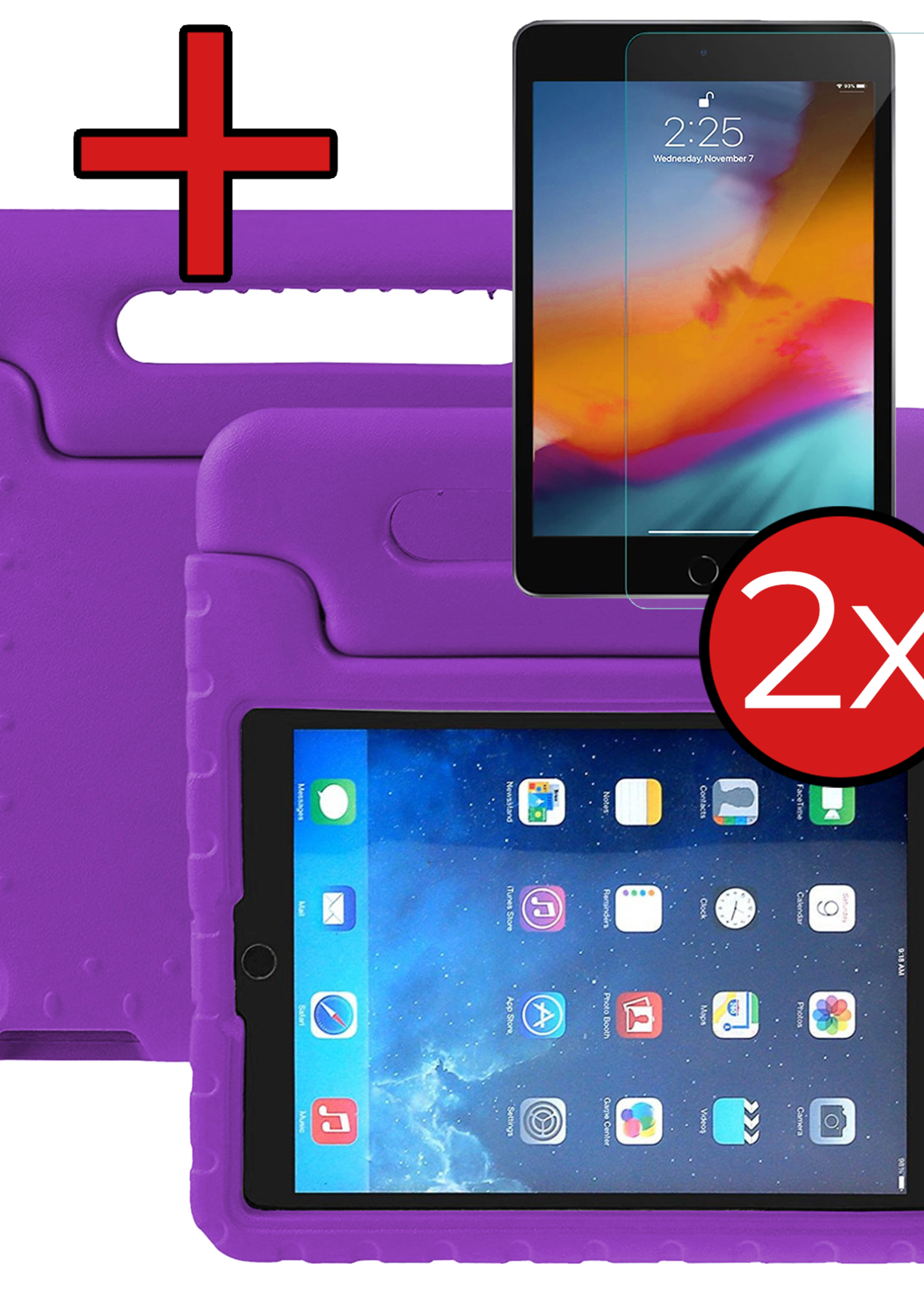 BTH BTH iPad Air 3 (2019) Kinderhoes Met 2x Screenprotector - Paars