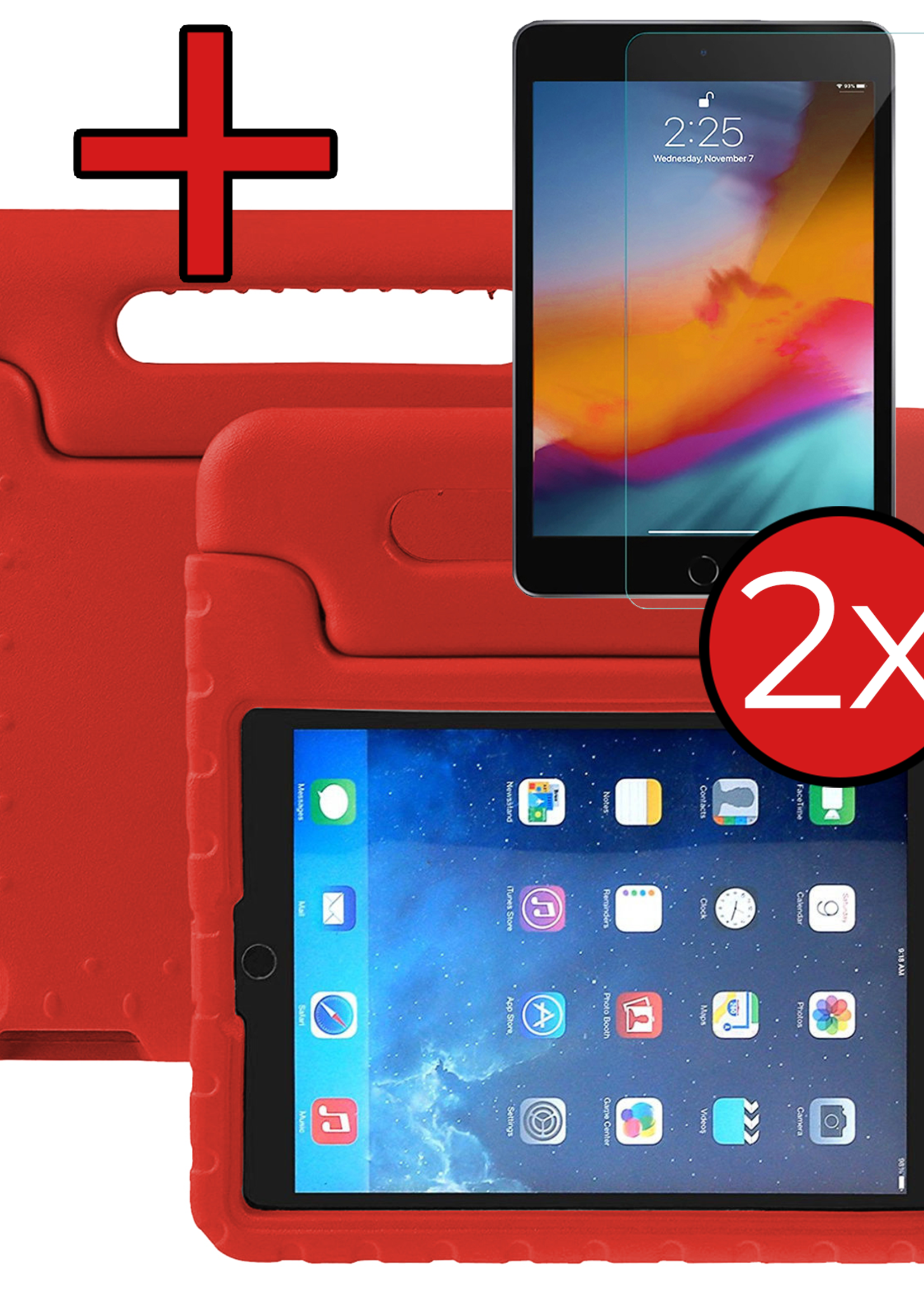 BTH BTH iPad Air 3 (2019) Kinderhoes Met 2x Screenprotector - Rood
