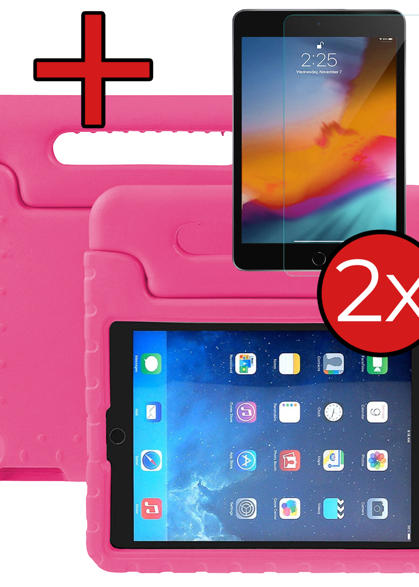 BTH BTH iPad Air 3 (2019) Kinderhoes Met 2x Screenprotector - Roze