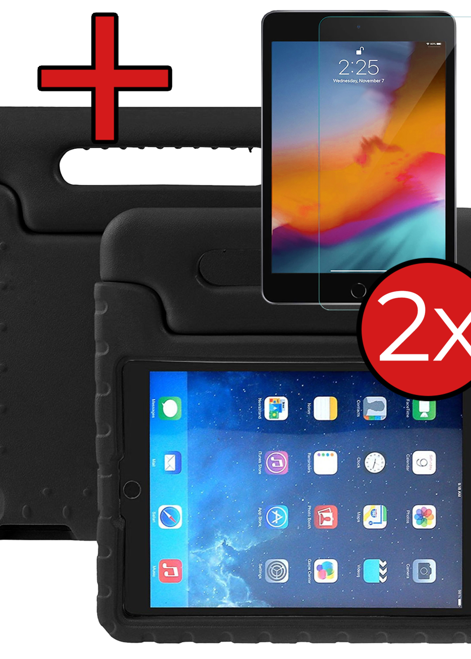 BTH BTH iPad Air 3 (2019) Kinderhoes Met 2x Screenprotector - Zwart