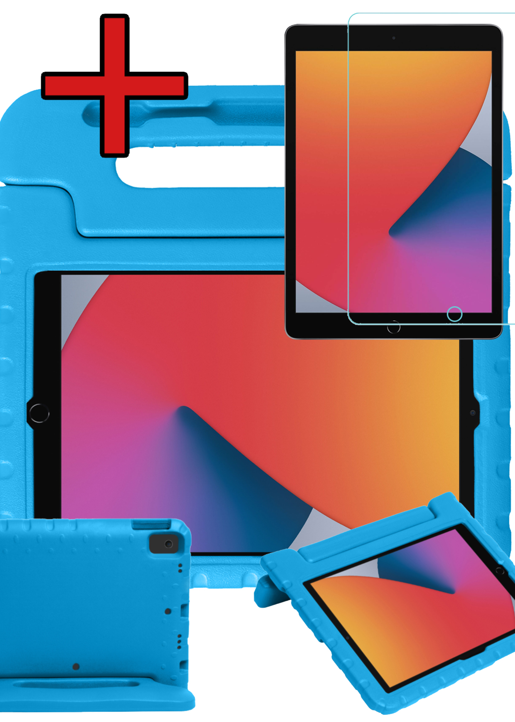 BTH BTH iPad 10.2 2019/2020 Kinderhoes Met Screenprotector - Blauw