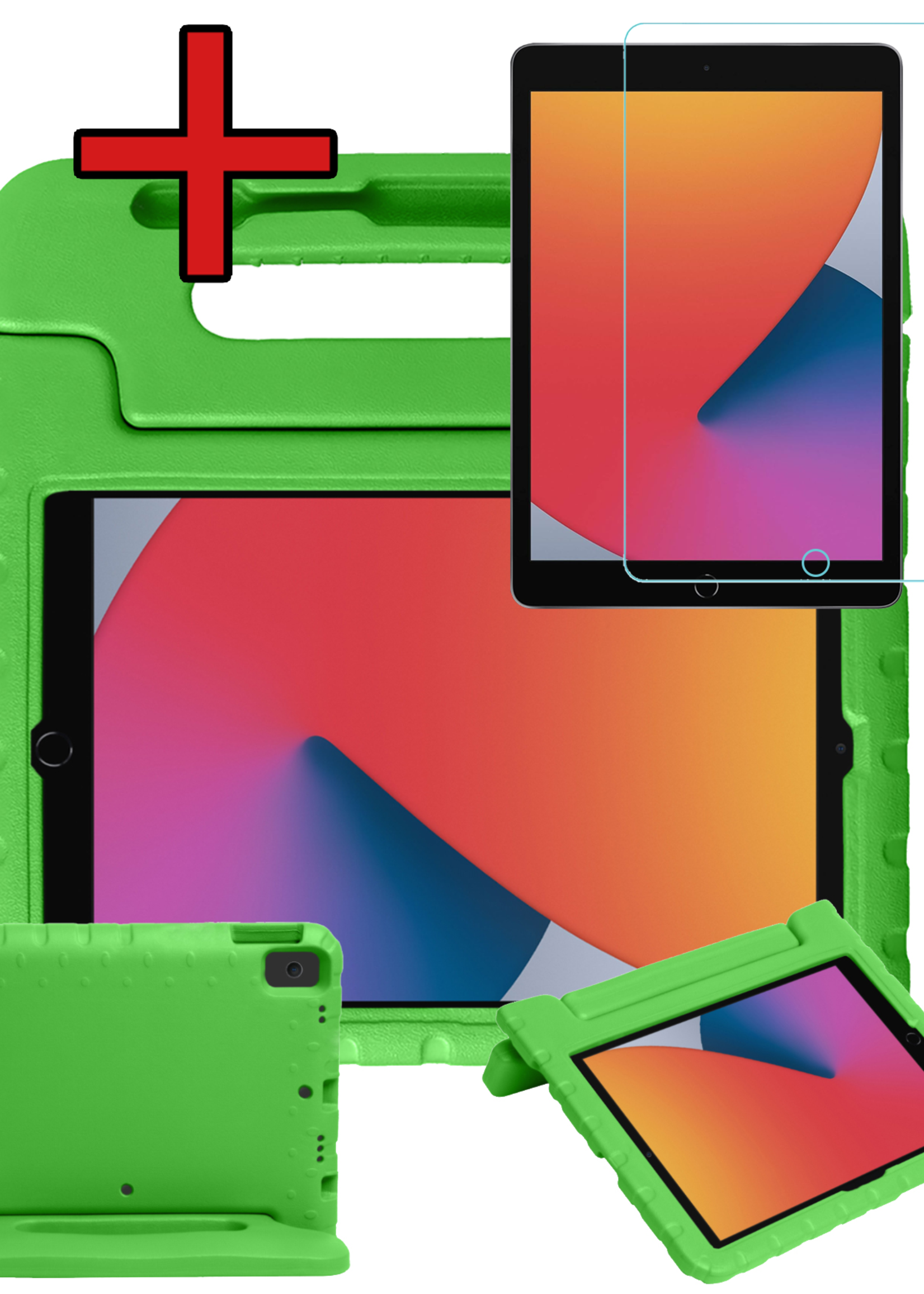 BTH BTH iPad 10.2 2019/2020 Kinderhoes Met Screenprotector - Groen