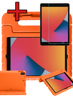 BTH BTH iPad 10.2 2019/2020 Kinderhoes Met Screenprotector - Oranje