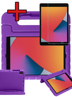 BTH BTH iPad 10.2 2019/2020 Kinderhoes Met Screenprotector - Paars
