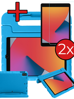 BTH BTH iPad 10.2 2019/2020 Kinderhoes Met 2x Screenprotector - Blauw