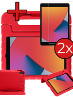 BTH BTH iPad 10.2 2019/2020 Kinderhoes Met 2x Screenprotector - Rood