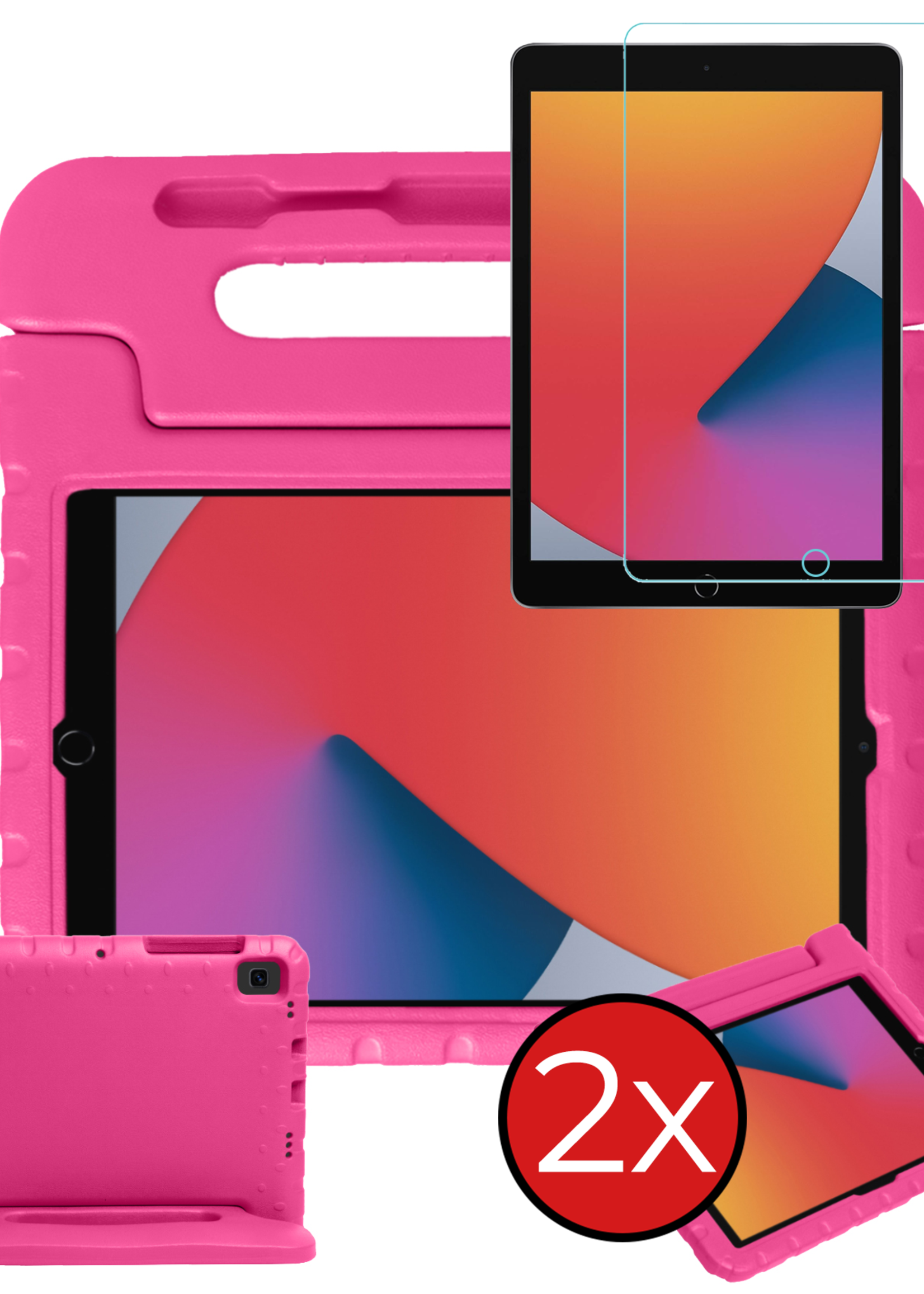 BTH BTH iPad 10.2 2019/2020 Kinderhoes Met 2x Screenprotector - Roze