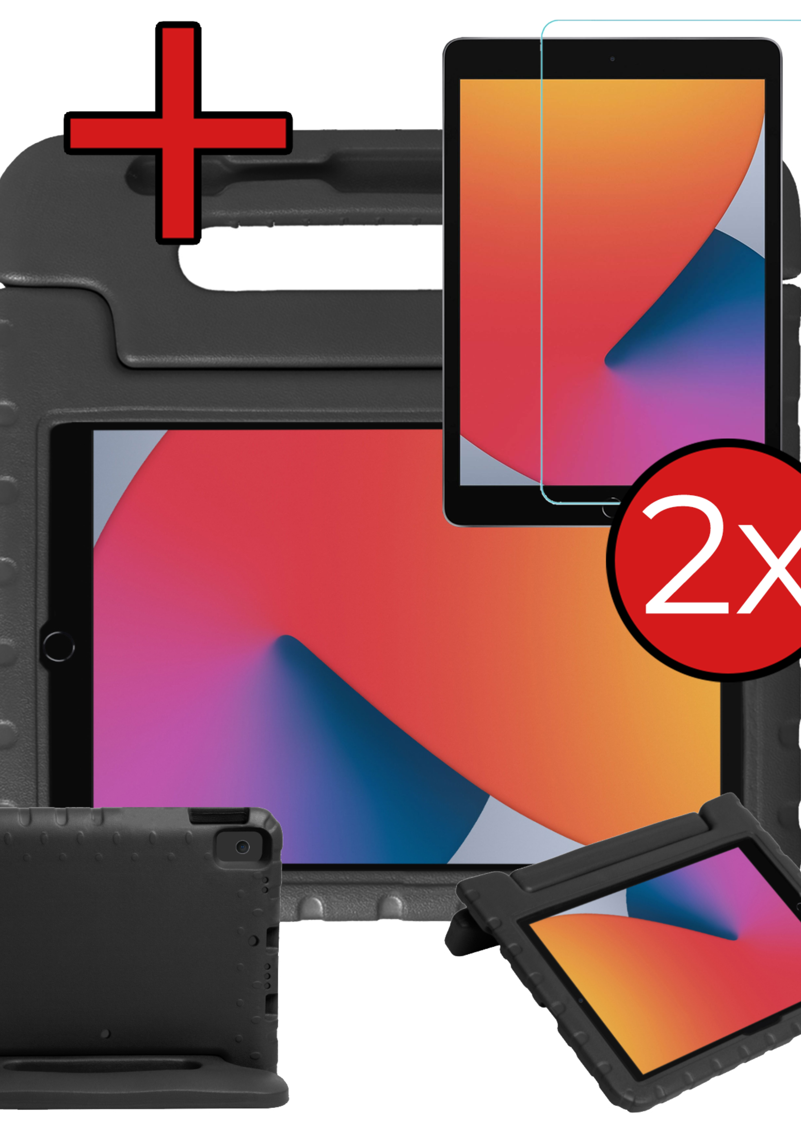 BTH BTH iPad 10.2 2019/2020 Kinderhoes Met 2x Screenprotector - Zwart
