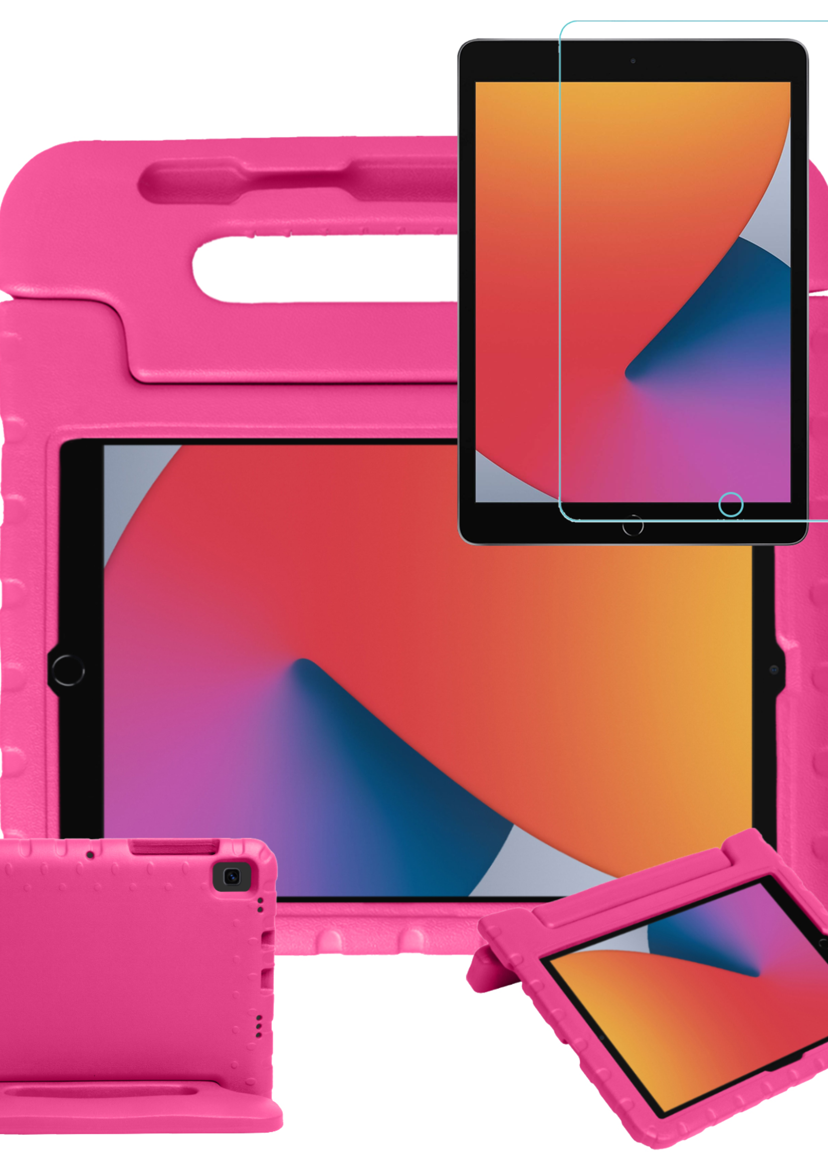 BTH BTH iPad 10.2 2019/2020 Kinderhoes Met Screenprotector - Roze