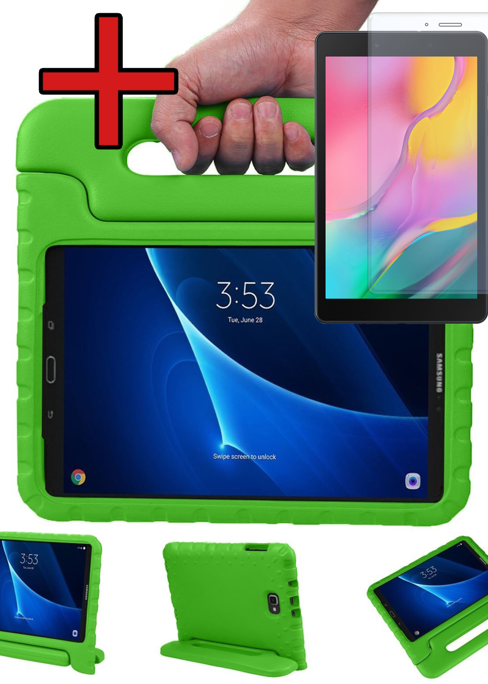BTH BTH Samsung Galaxy Tab A 10.5 2018 Kinderhoes Met Screenprotector - Groen