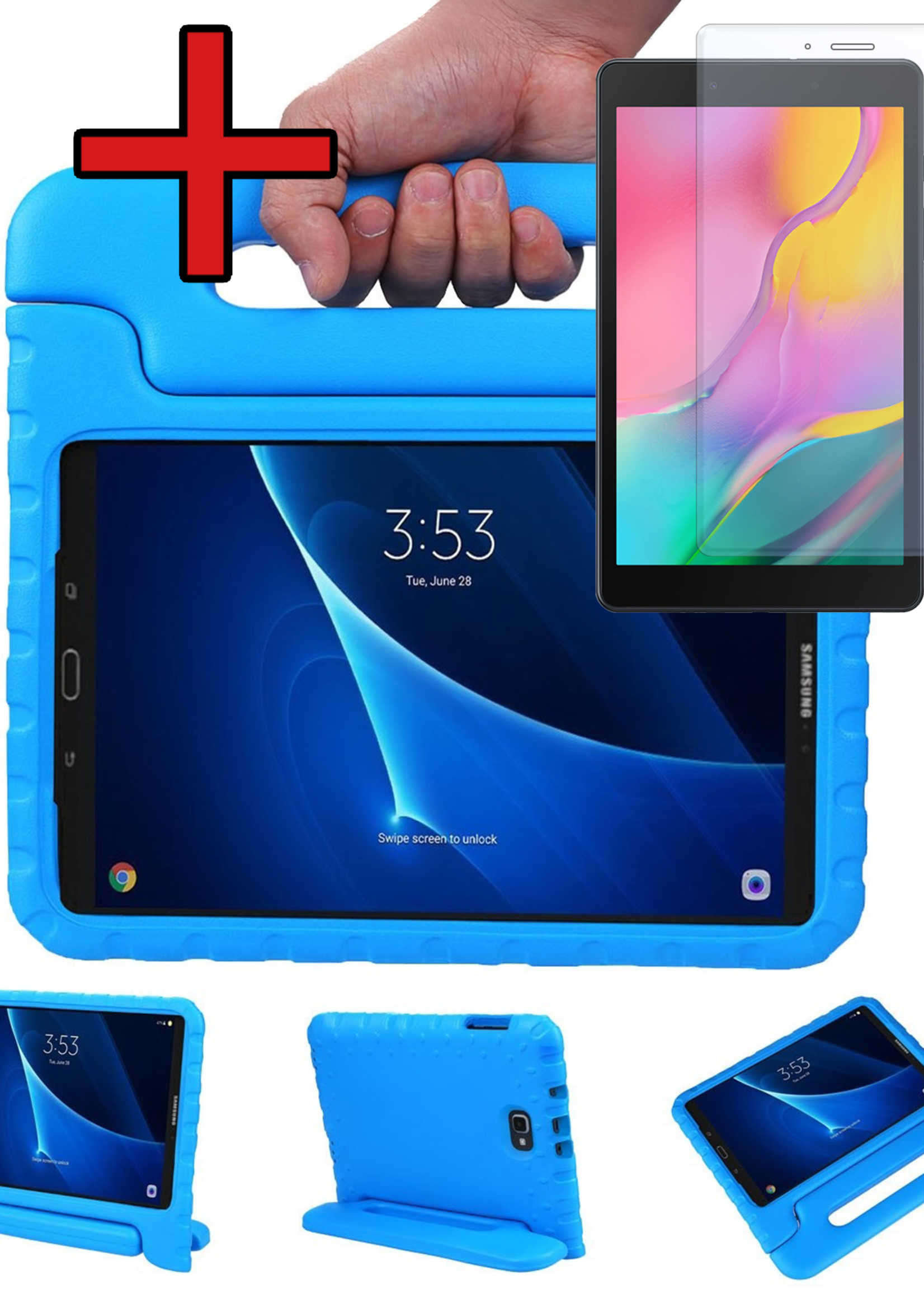 BTH BTH Samsung Galaxy Tab A 10.5 2018 Kinderhoes Met Screenprotector - Blauw