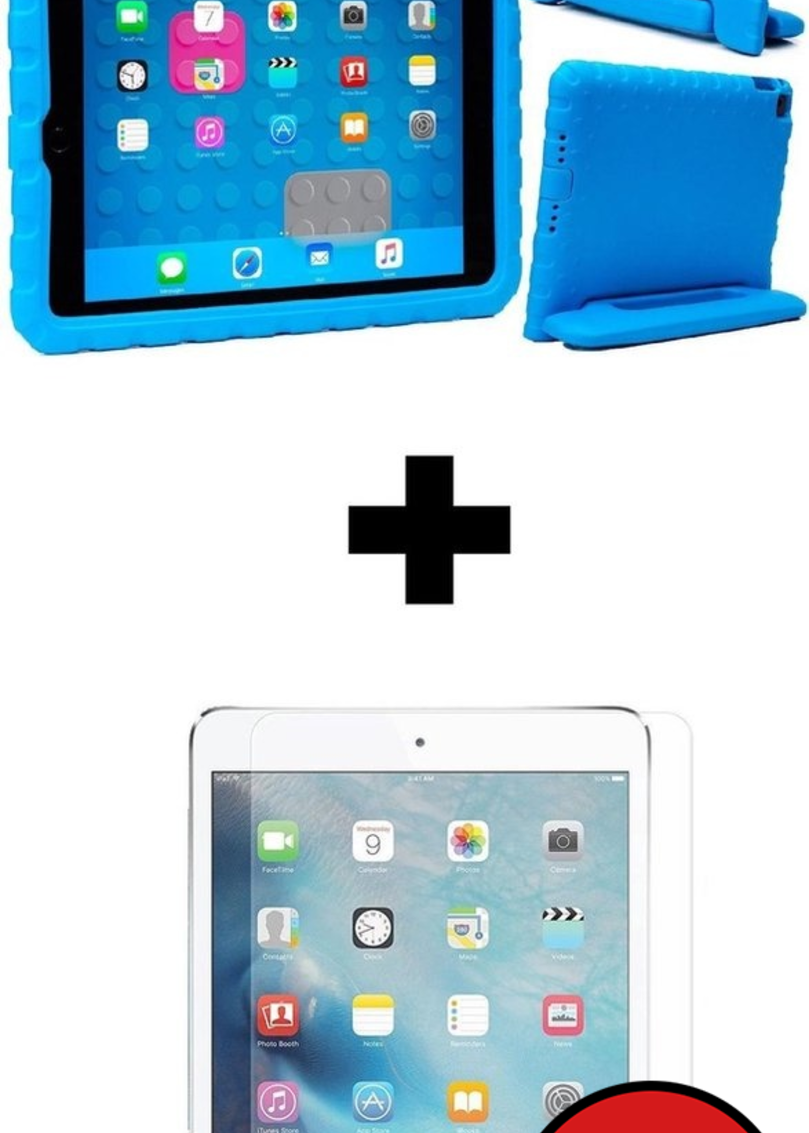 BTH BTH iPad 6 Kinderhoes - Met 2x Screenprotector - Blauw