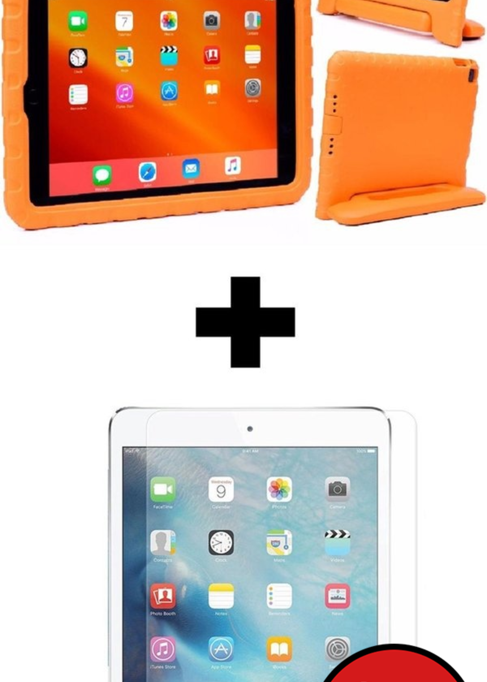 BTH BTH iPad Air 1 Kinderhoes - Met 2x Screenprotector - Oranje