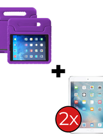 BTH BTH iPad Mini 3 Kinderhoes - Met 2x Screenprotector - Paars