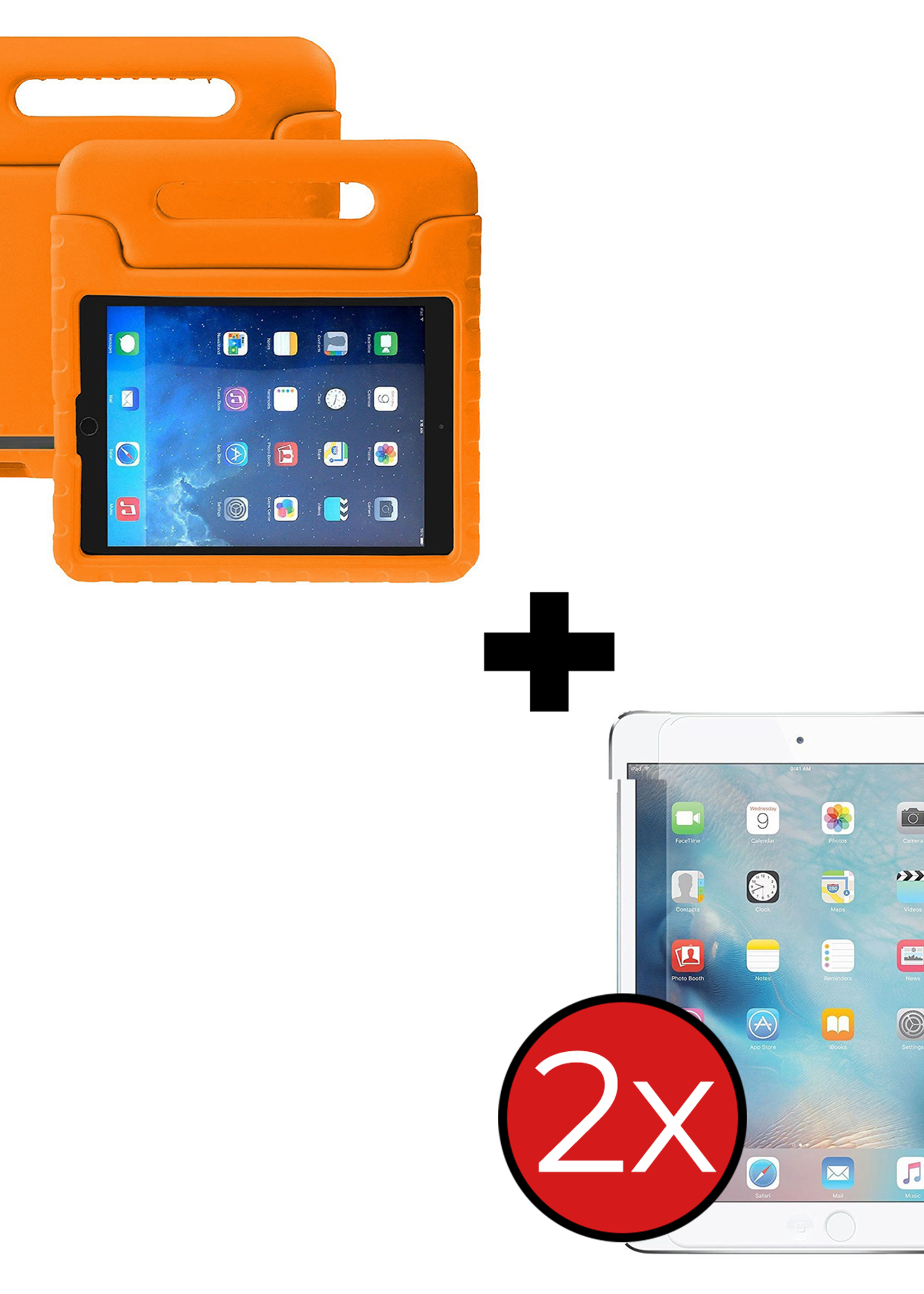 BTH BTH iPad Mini 1/2/3 Kinderhoes - Met 2x Screenprotector - Zwart