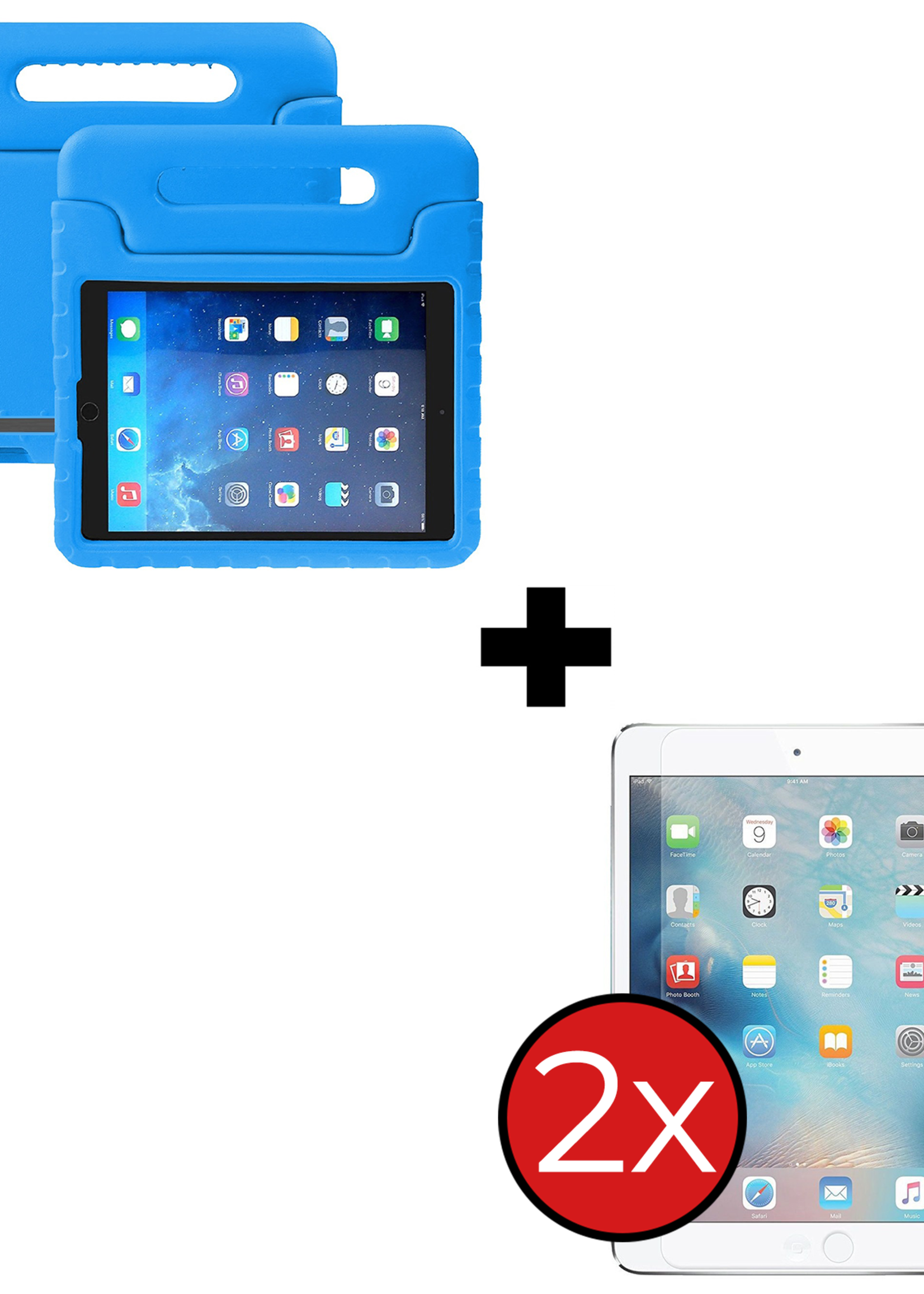 BTH BTH iPad 2/3/4 Kinderhoes - Met 2x Screenprotector - Blauw