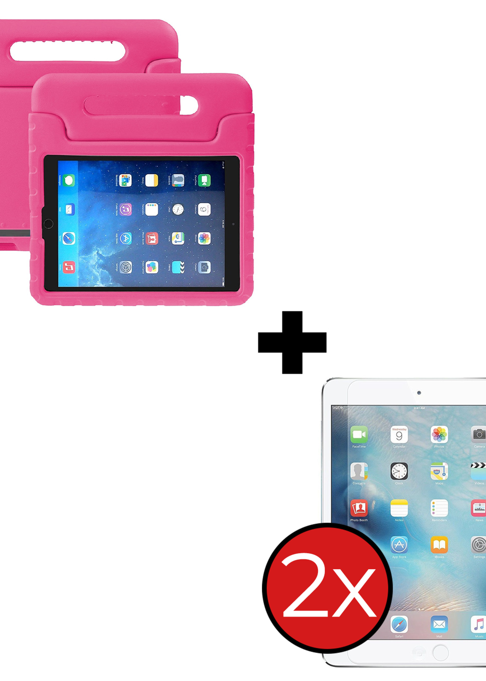 BTH BTH iPad 2 Kinderhoes - Met 2x Screenprotector - Roze