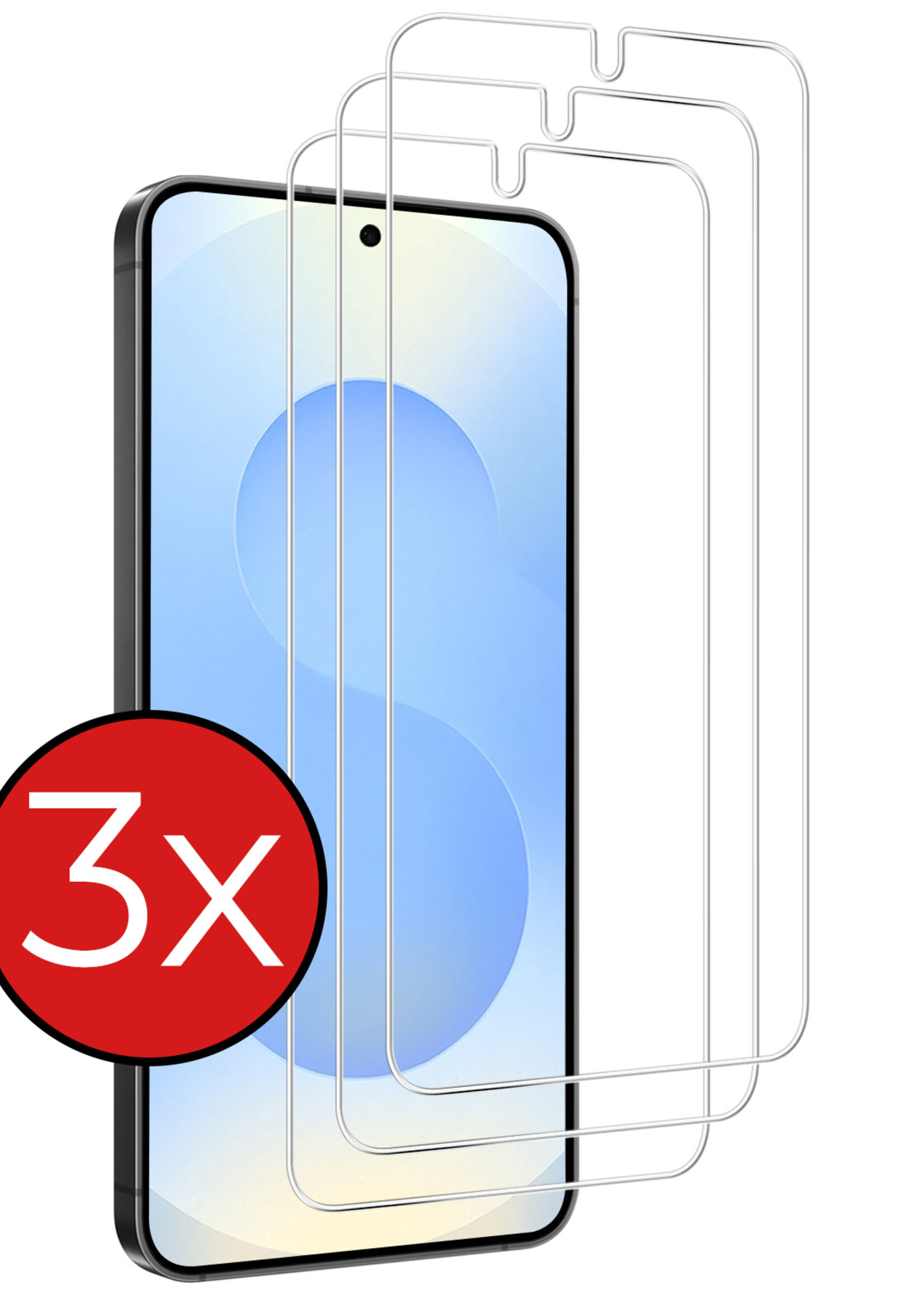BTH BTH Samsung Galaxy S25 Screenprotector Glas - 3 PACK