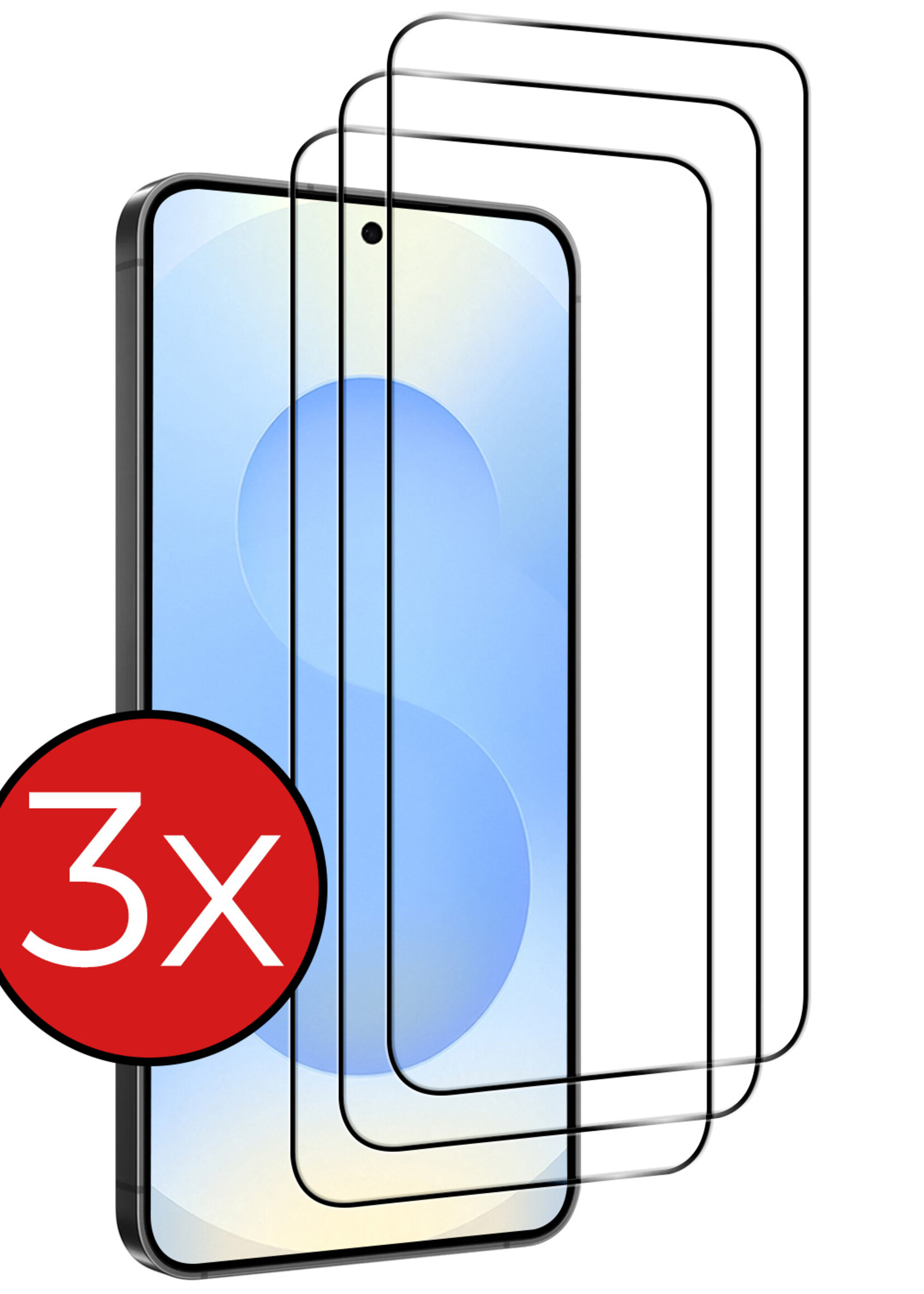 BTH BTH Samsung Galaxy S25 Plus Screenprotector Glas Full Cover - 3 PACK