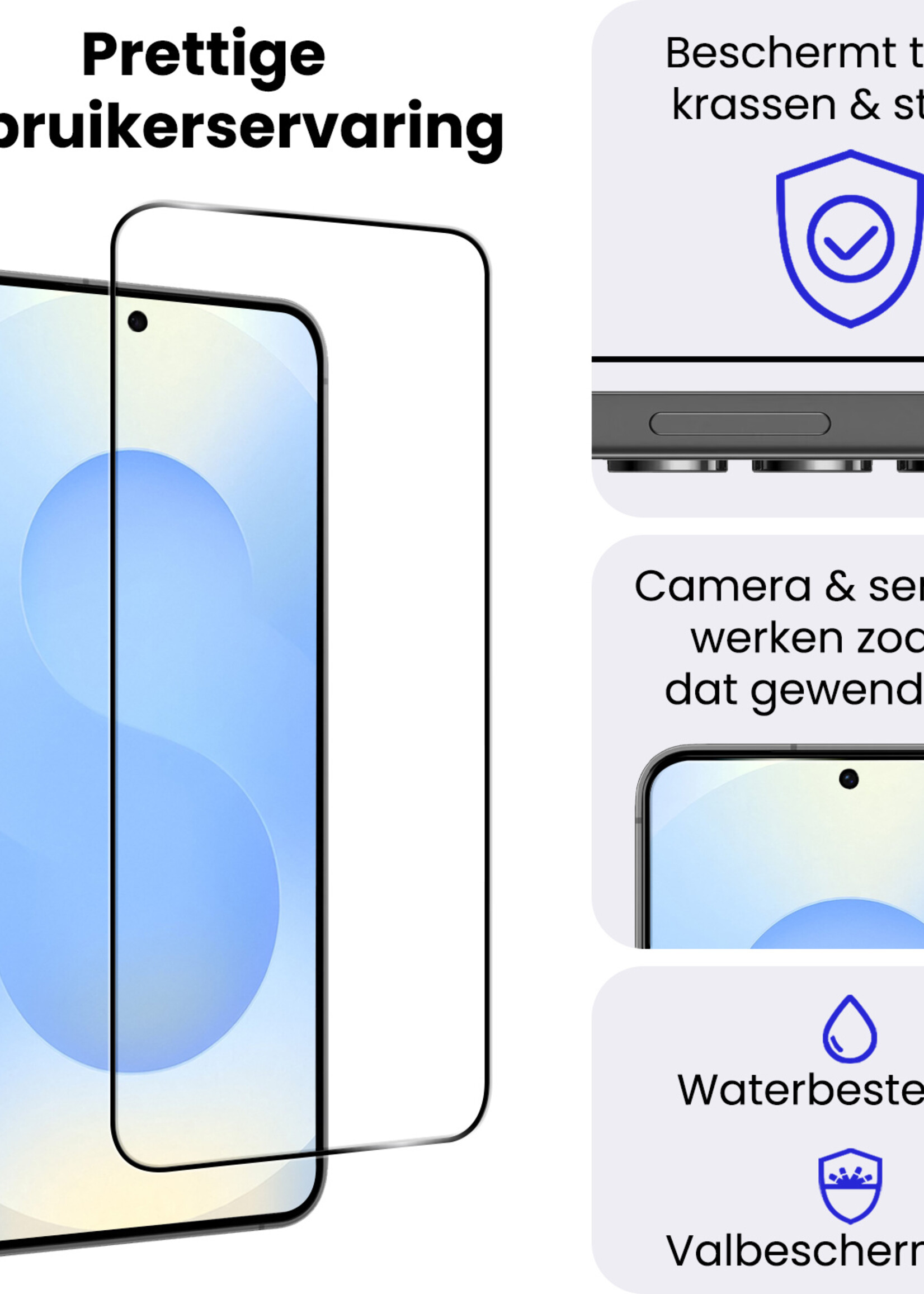 BTH BTH Samsung Galaxy S25 Plus Screenprotector Glas Full Cover - 3 PACK