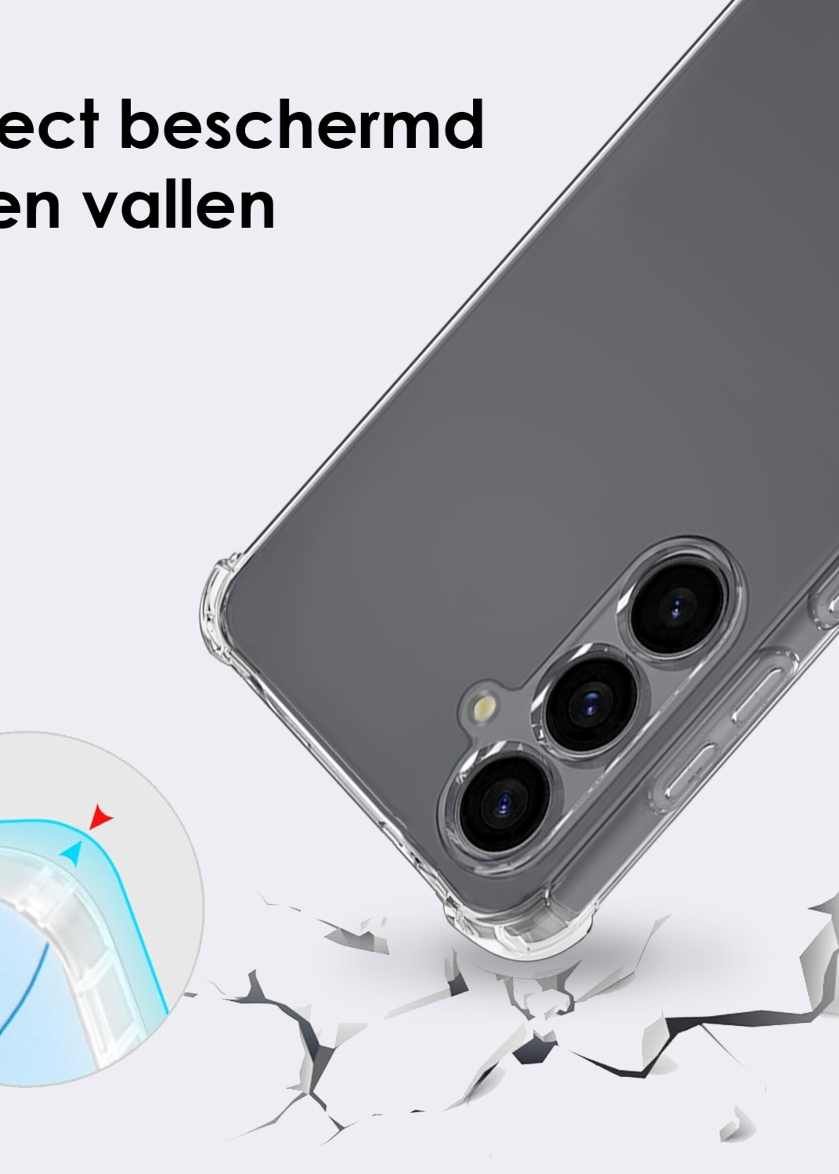BTH BTH Samsung Galaxy S25 Hoesje Transparant Shockproof Met Zwart Koord
