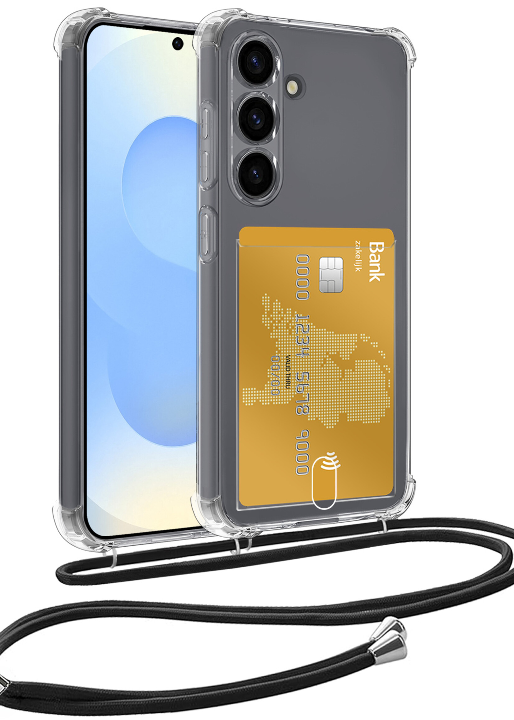BTH BTH Samsung Galaxy S25 Hoesje Pashouder met Koord
