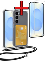 BTH BTH Samsung Galaxy S25 Hoesje Pashouder met Koord Met Screenprotector